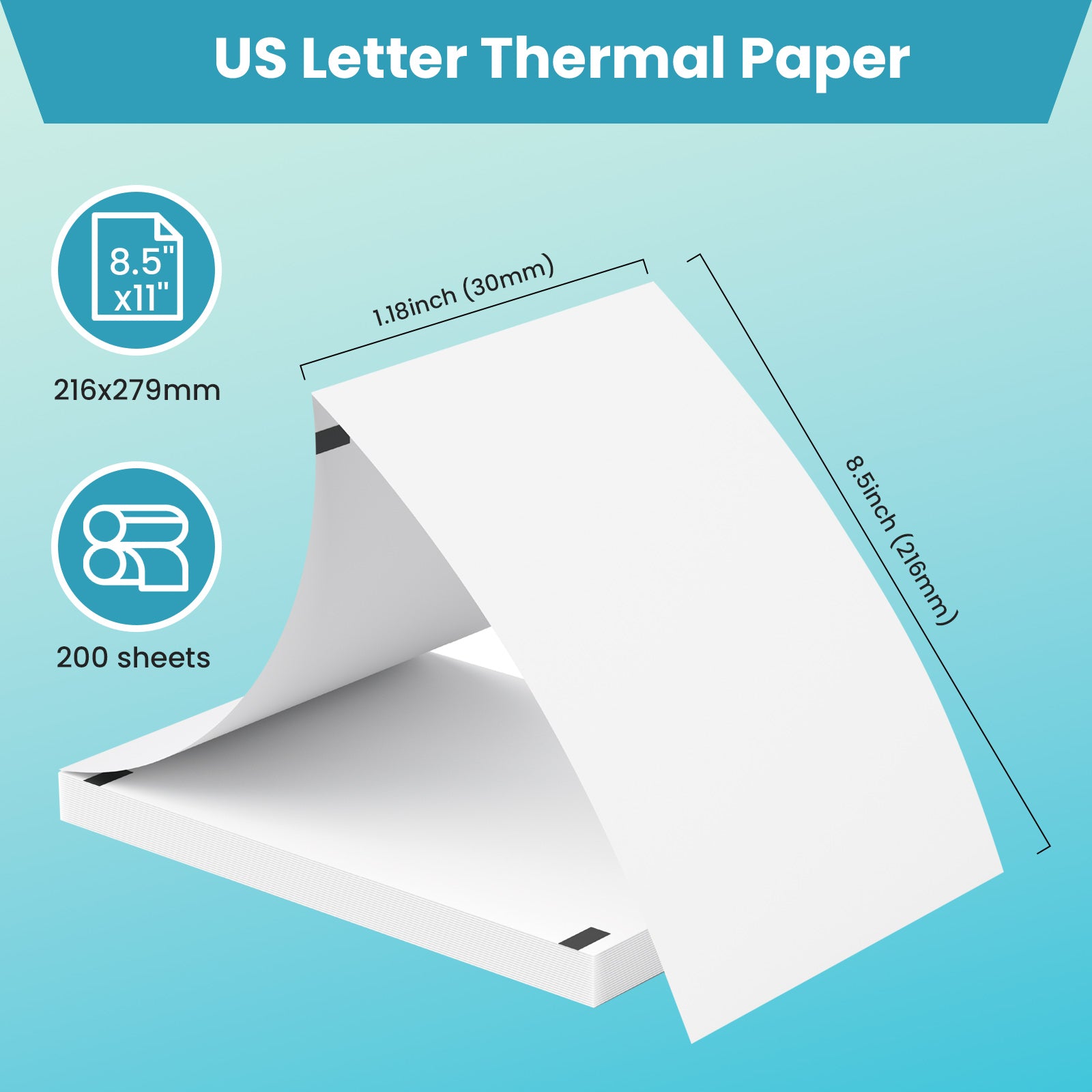 US Letter thermal paper  8.5"x11"